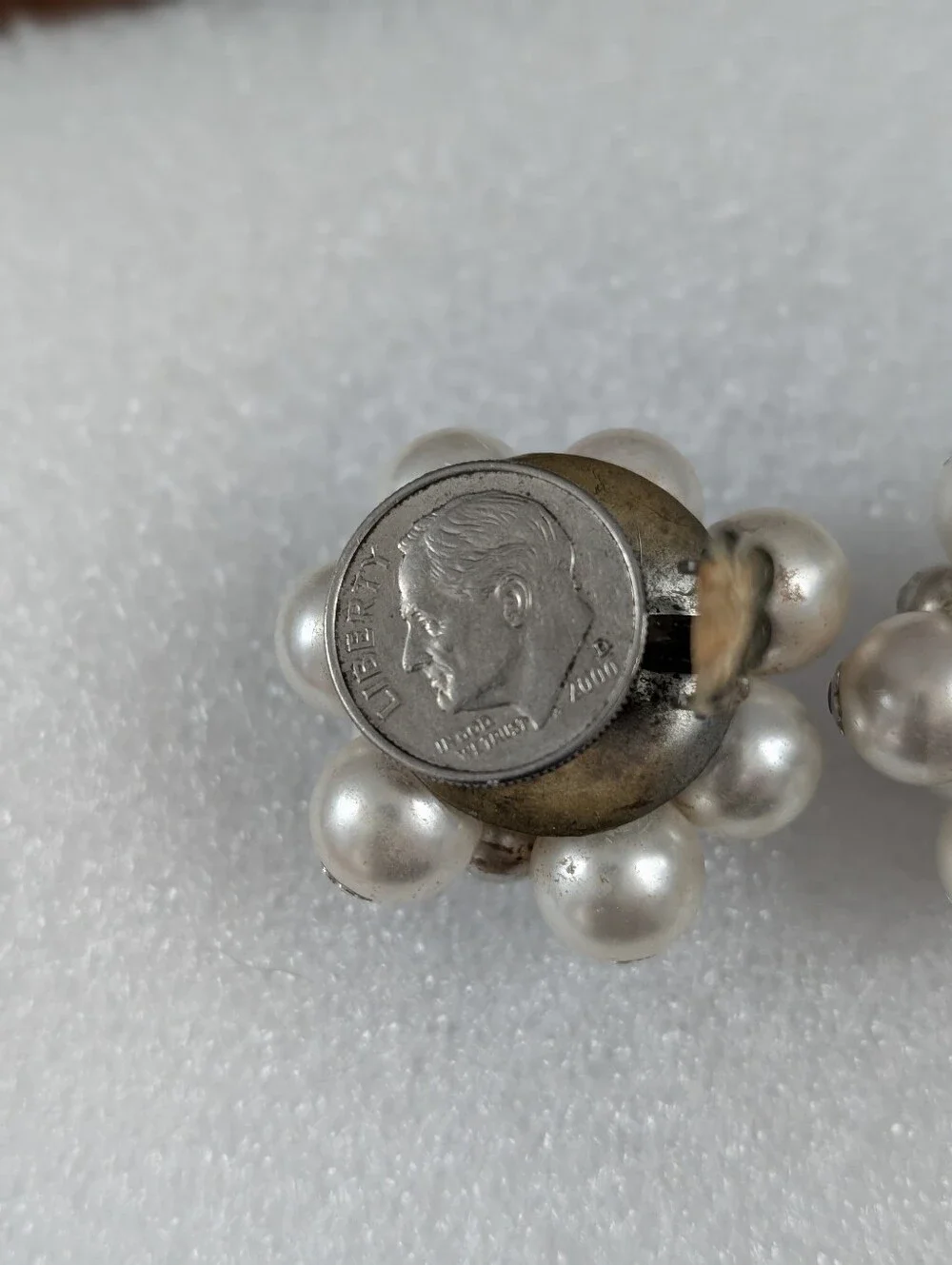 Chunky Pearl Cluster Clip On Earrings Japan